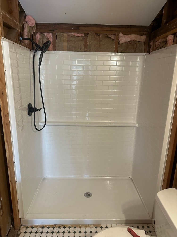 Finished tub and shower combo remodel
