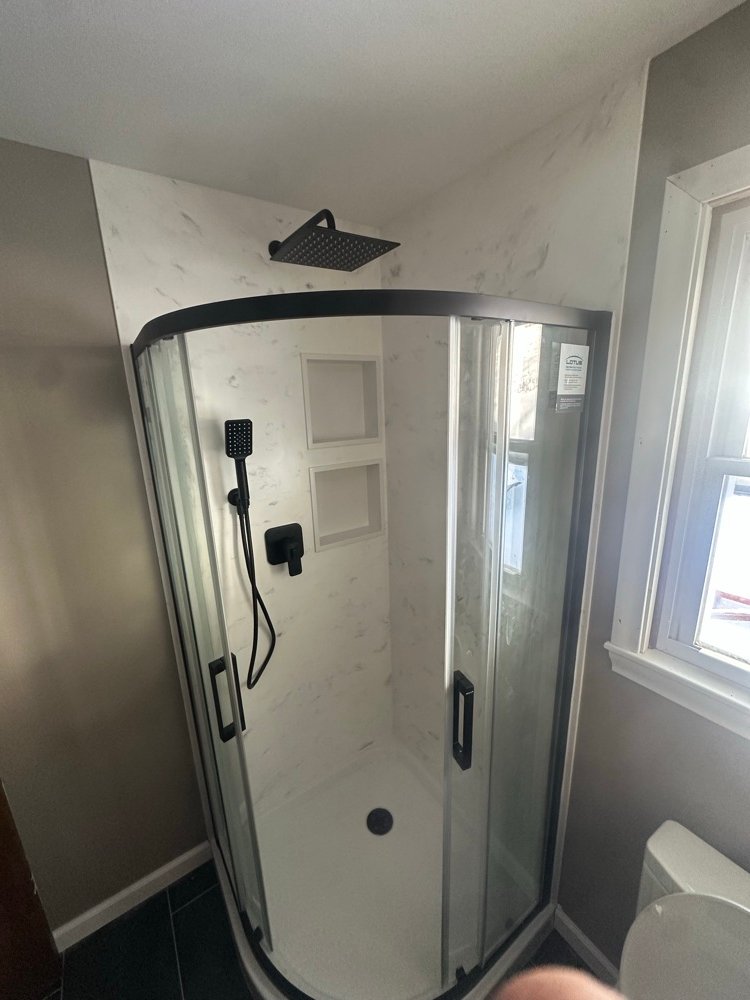 Bathroom remodel shower installation