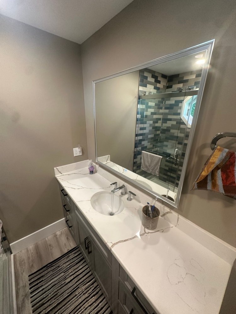 Bathroom vanity and sink installation