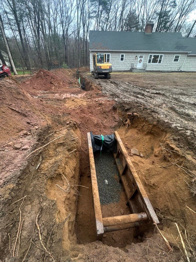 Sewer and water line excavation