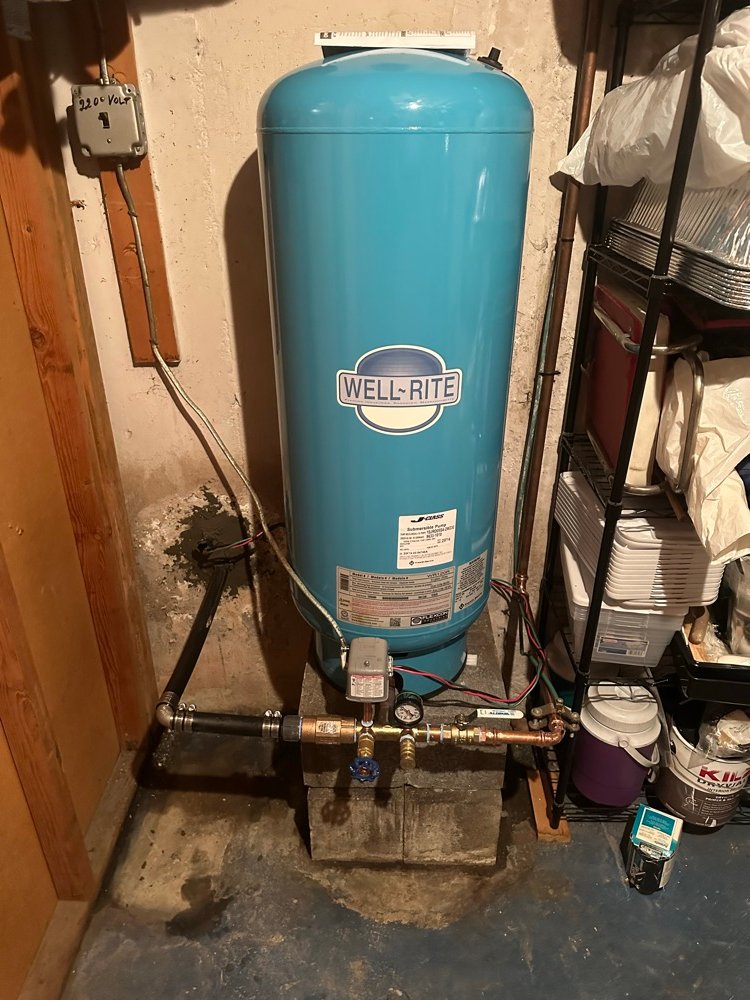 Well pressure tank installation